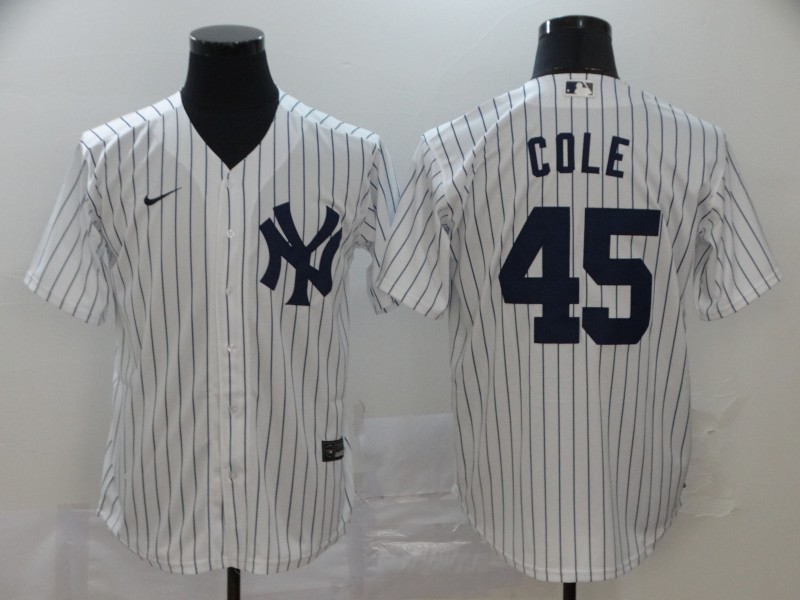 Men's New York Yankees Gerrit Cole #45 White Baseball Jersey